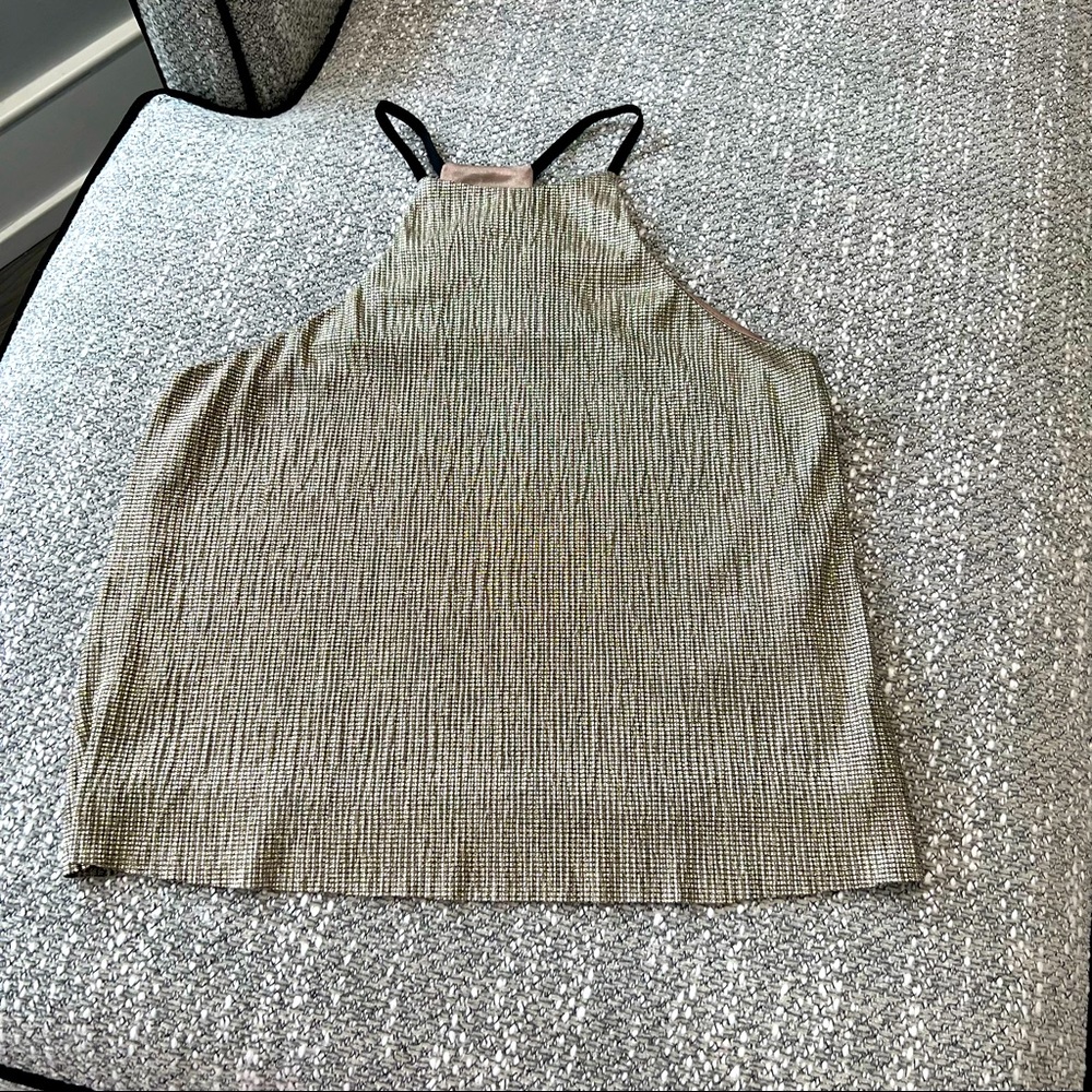 RE NAMED gold sleeveless tank